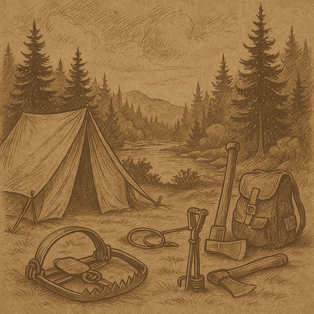 Rustic trapping scene